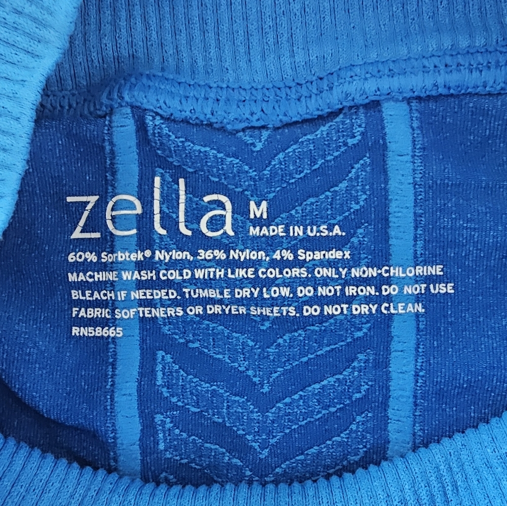 Zella Seamless Athletic Pullover Top Women’s Blue Long Sleeve Thumbholes - Picture 6 of 7